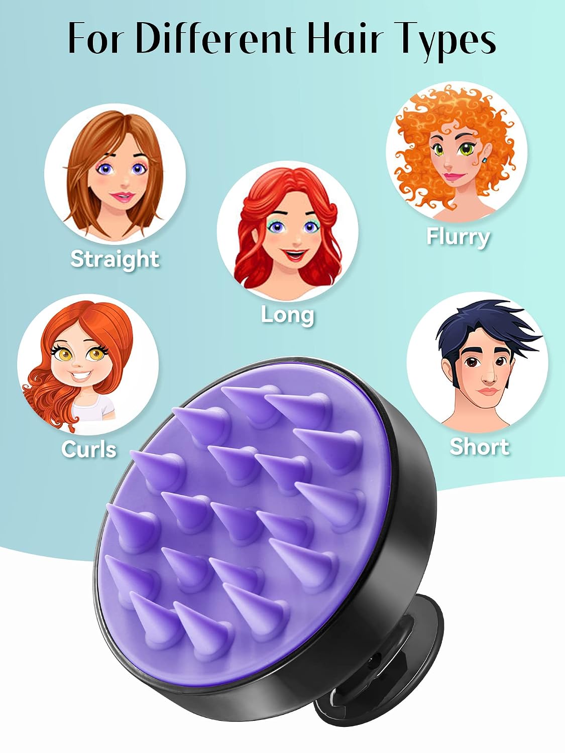 Thumbnail 5 de HEETA HP004DV Silicone Scalp Massager and Shampoo Brush