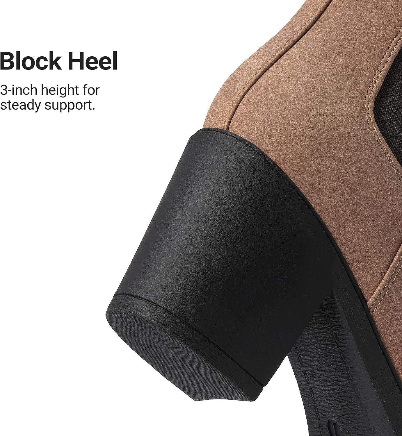 Detalle 2 de DREAM PAIRS Chelsea Ankle Boots with 3-Inch Block Heel