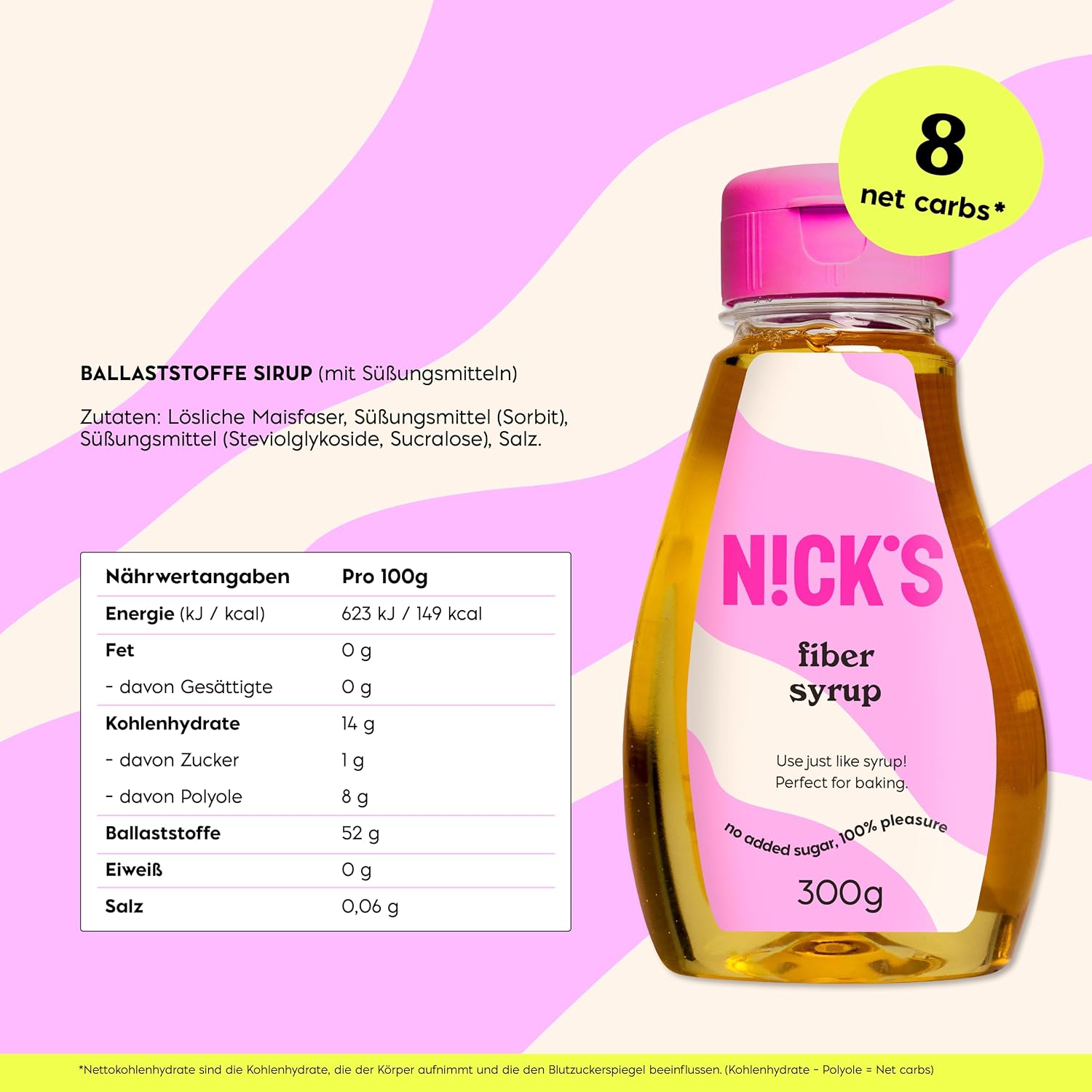 Detalle 2 de NICKS Fiber Sirup 300g Ballaststoffsirup 🍯