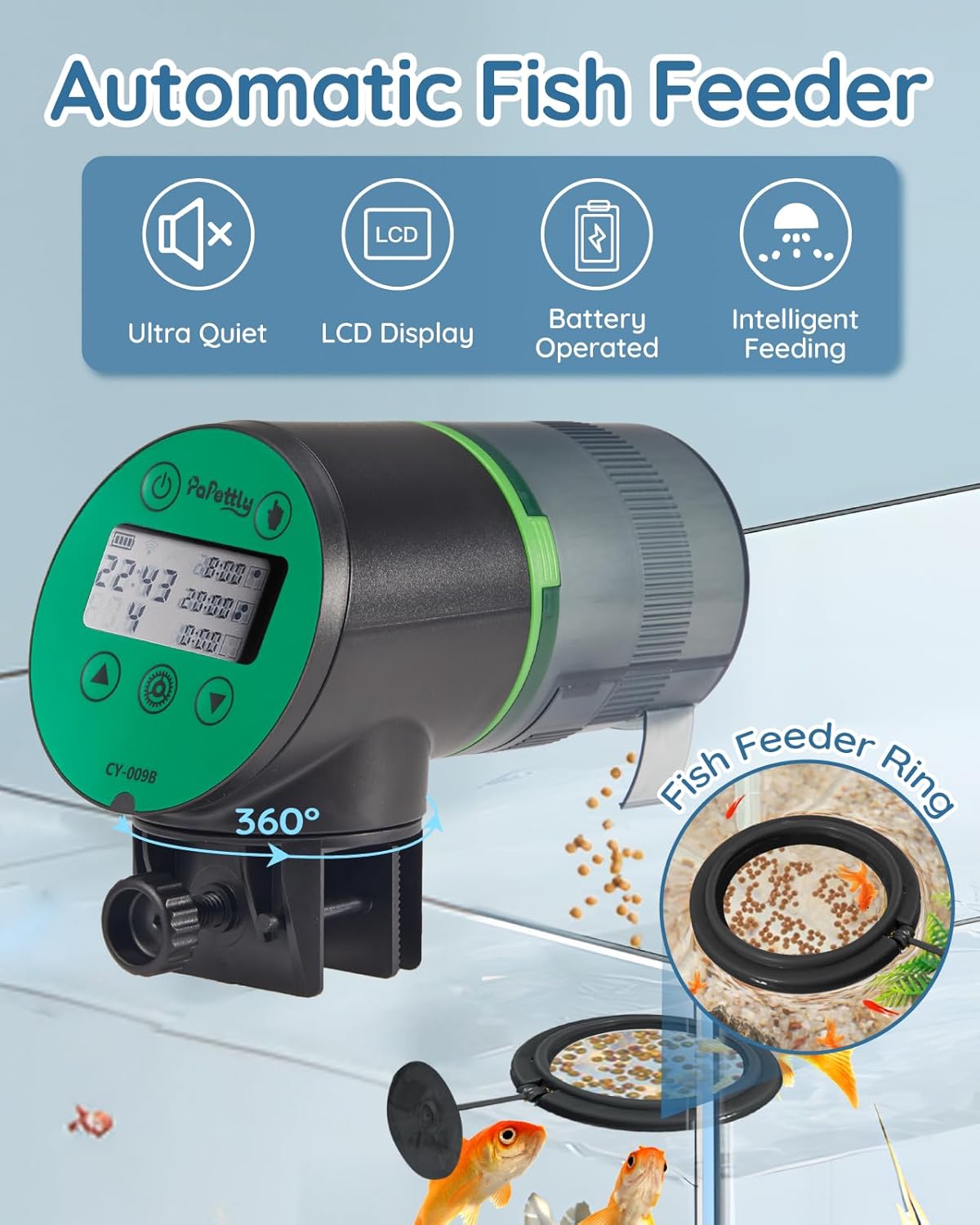 Detalle de Automatic fish feeder timer 200ml