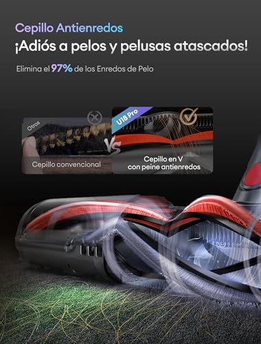 Detalle de Ultenic U18Pro: Aspiradora sin Cable con 55 kPa y 80 minutos de autonomía