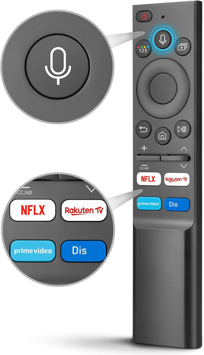 Detalle de Loutoc Sprach-Fernbedienung für Samsung Smart TVs (Universal, kompatibel mit ausgewählten TM2180/TM2280 Modellen)