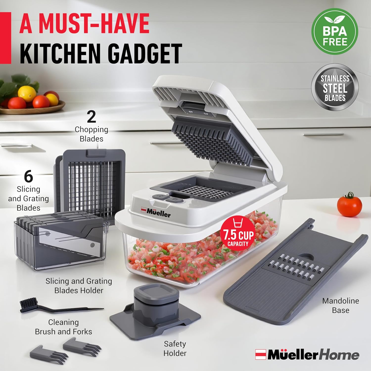 Thumbnail 6 de Mueller Pro-Series 10-in-1 Vegetable Chopper with 8 Blades 🥗