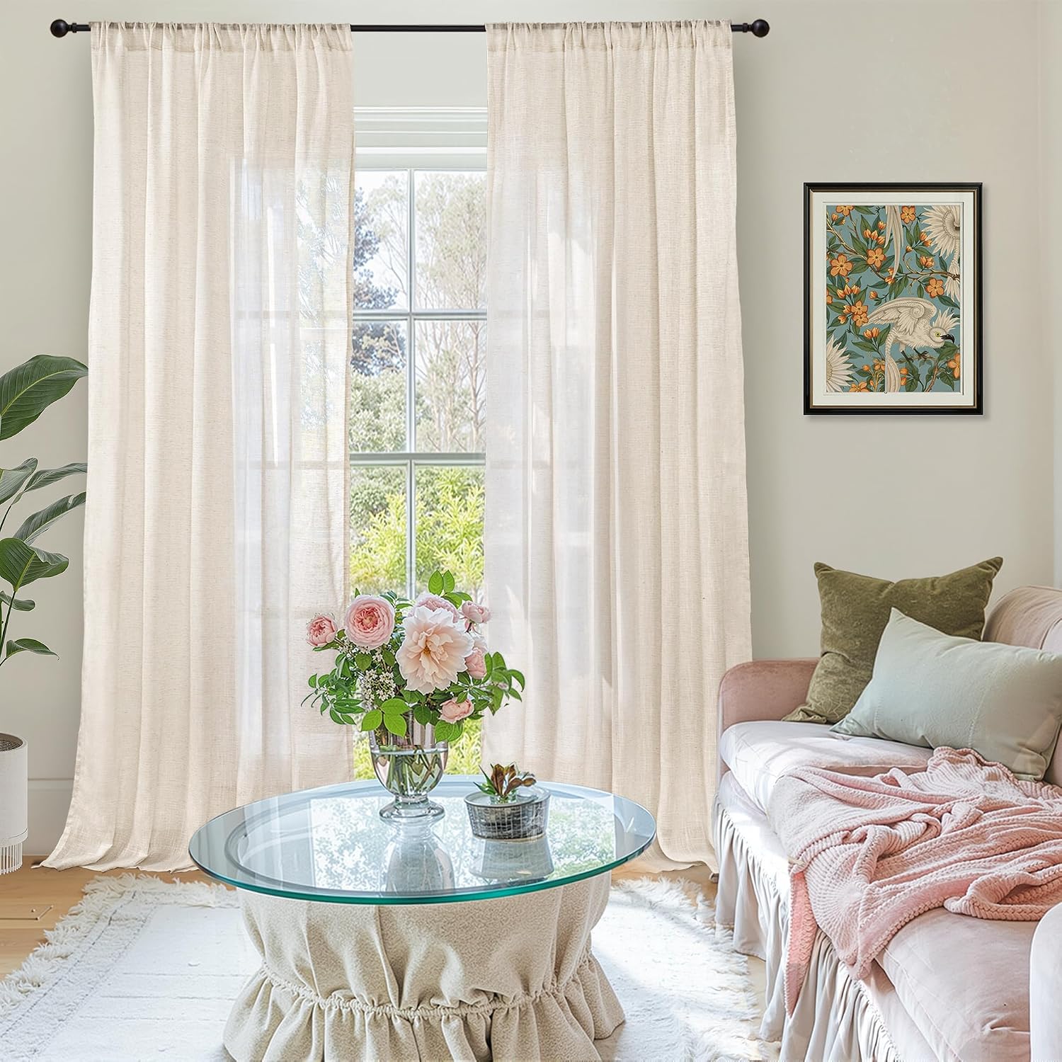 Thumbnail 1 de BGment Sheer Linen Curtains, 84-Inch
