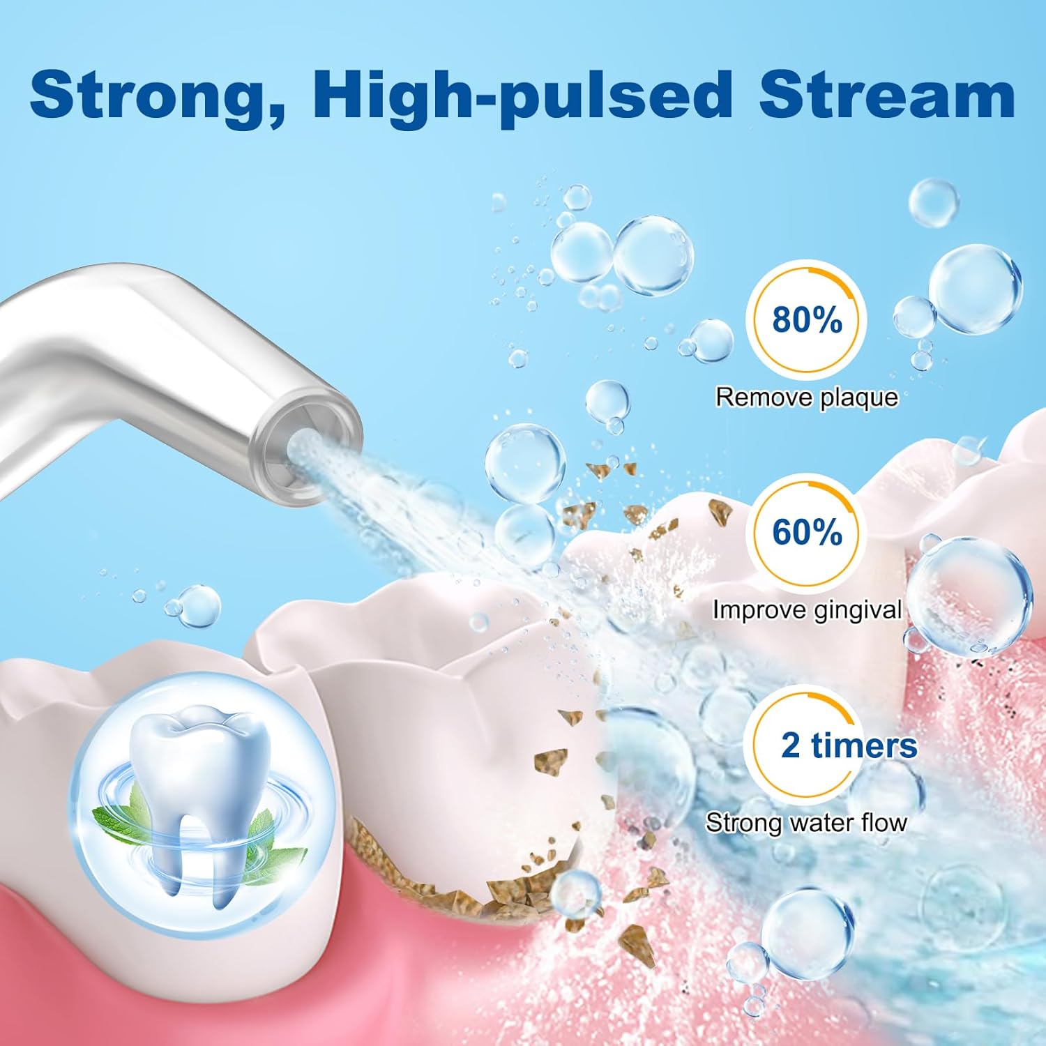 Thumbnail 4 de WellLeo Cordless Water Flosser (300ML) with 5 Modes, 5 Jet Tips and IPX7 Waterproof Design