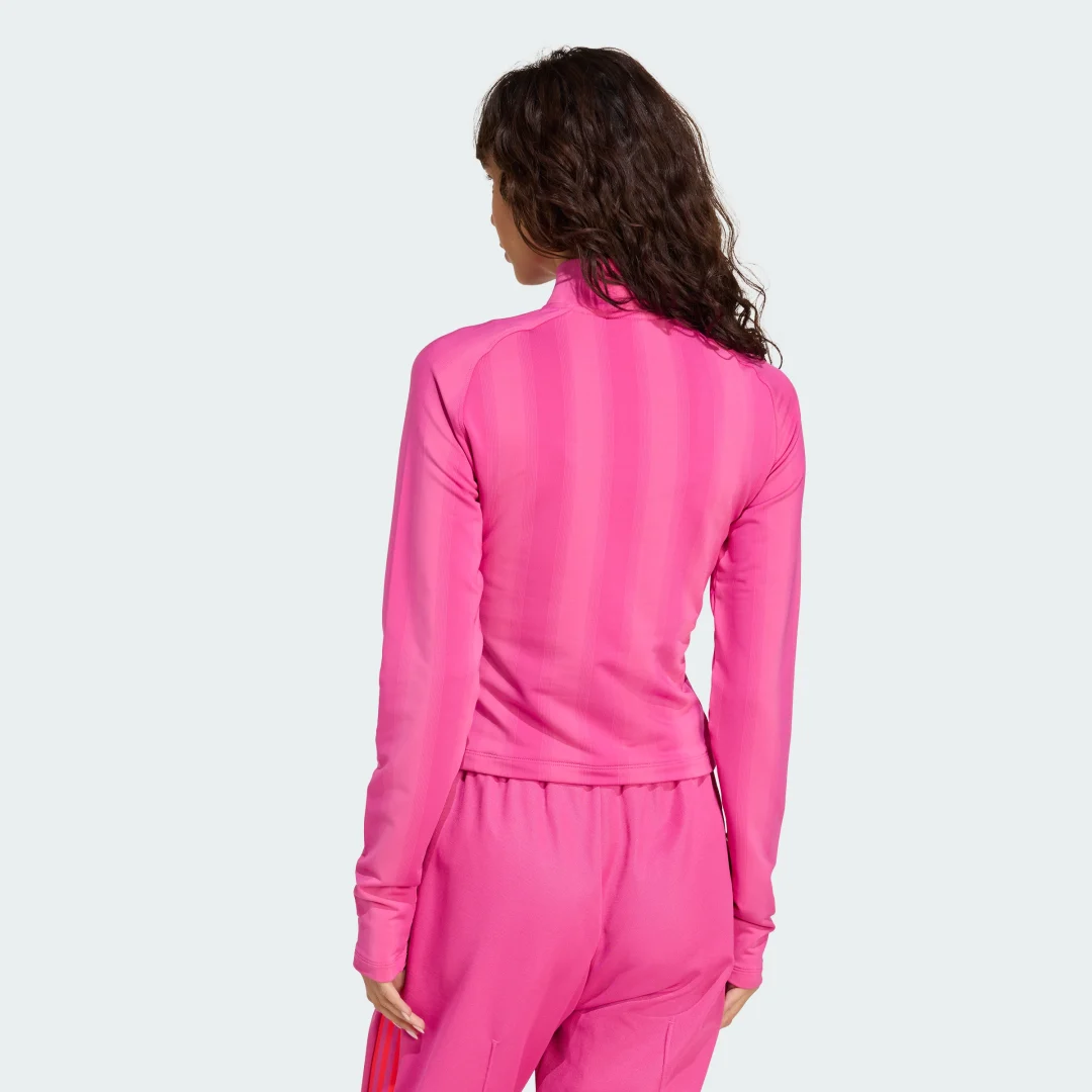 Detalle 2 de Adidas Camiseta manga larga Half-Zip Rosa