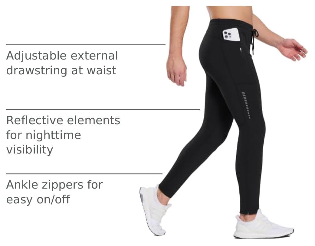 Detalle 2 de baleaf Men's Thermal Running Tights with Fleece Lining