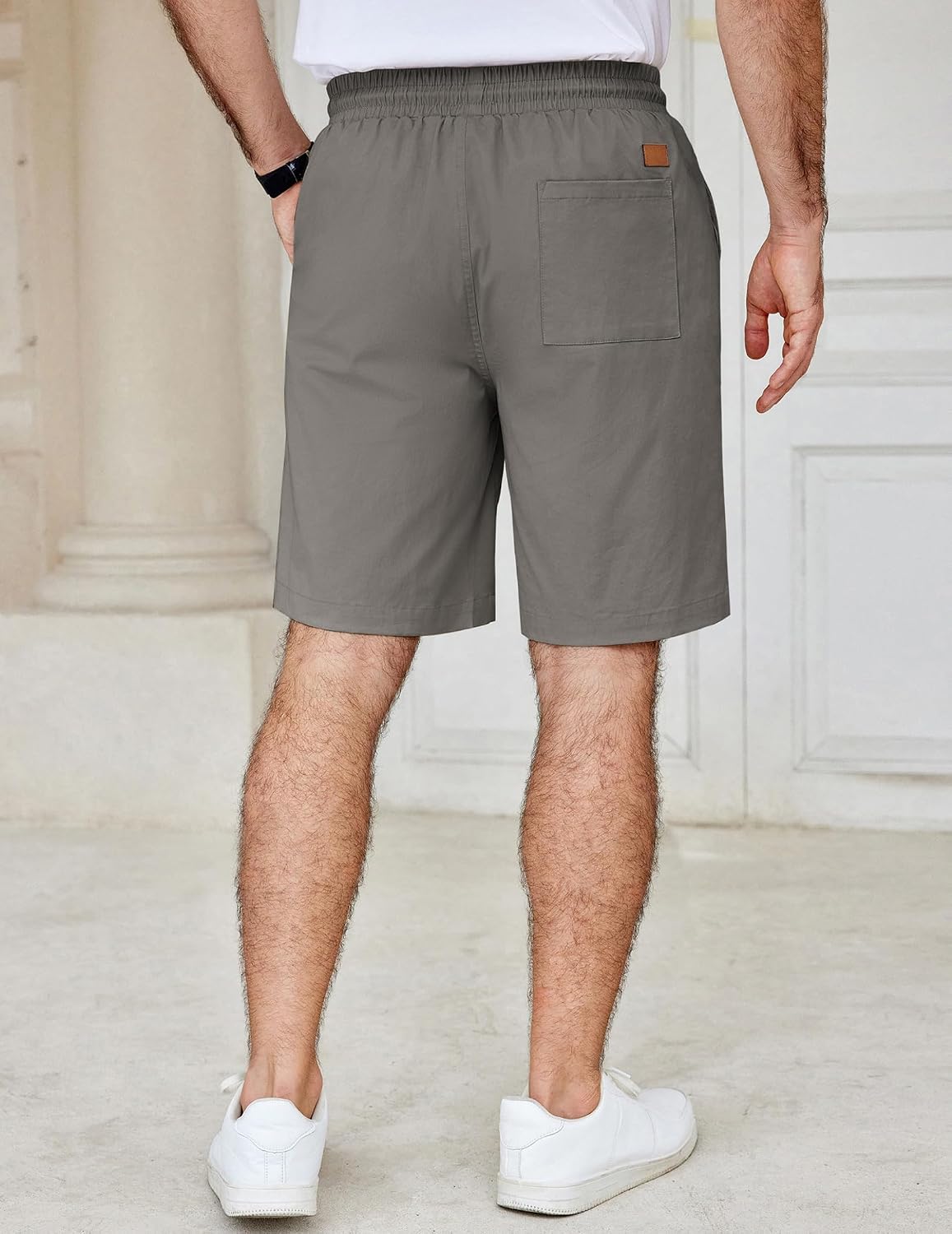 Detalle de COOFANDY Men's Casual Shorts: Lightweight Cotton Drawstring Shorts for Summer