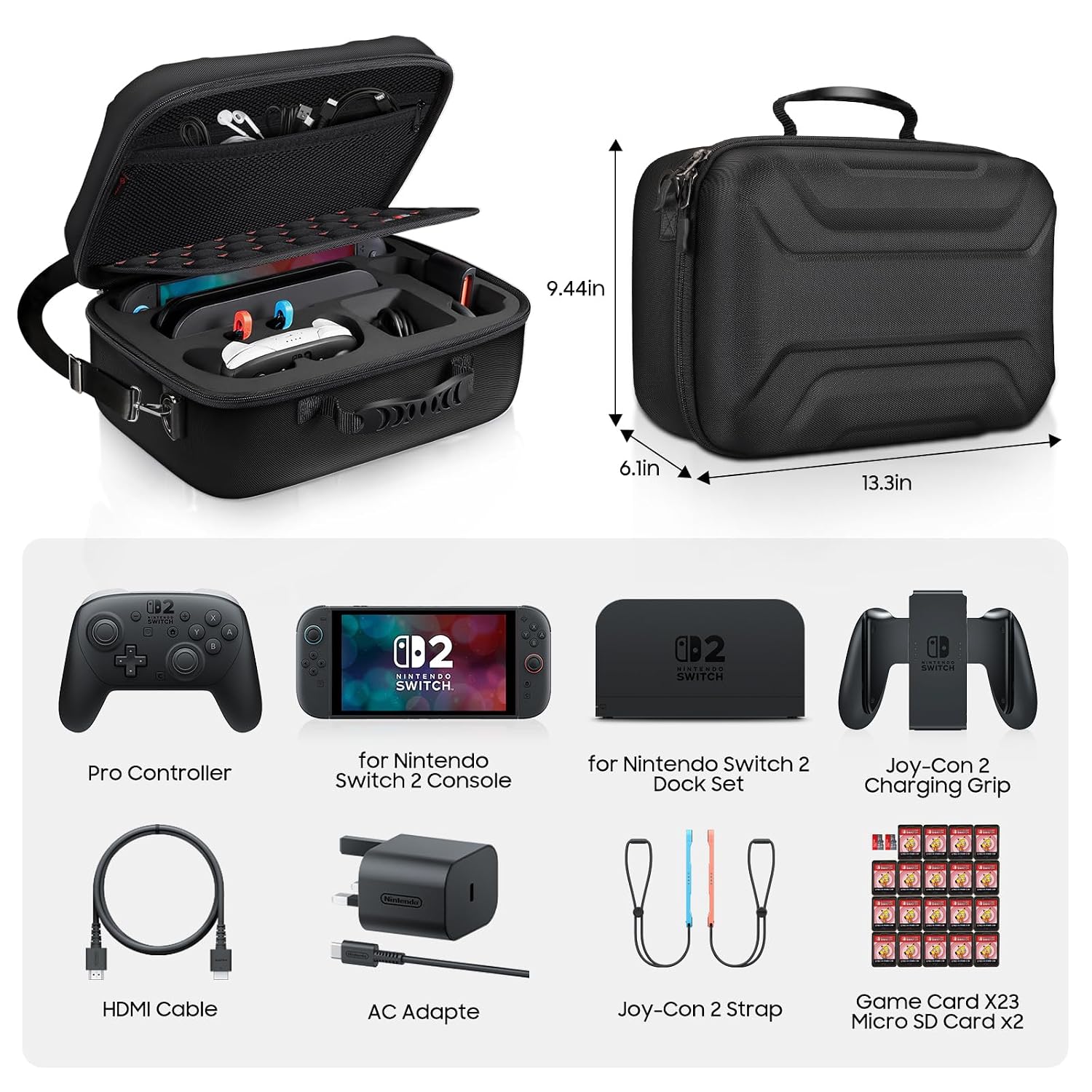 Thumbnail 6 de FINTIE Tasche für Nintendo Switch 2 (2025) – Hartschale, 23 Karten 🕹