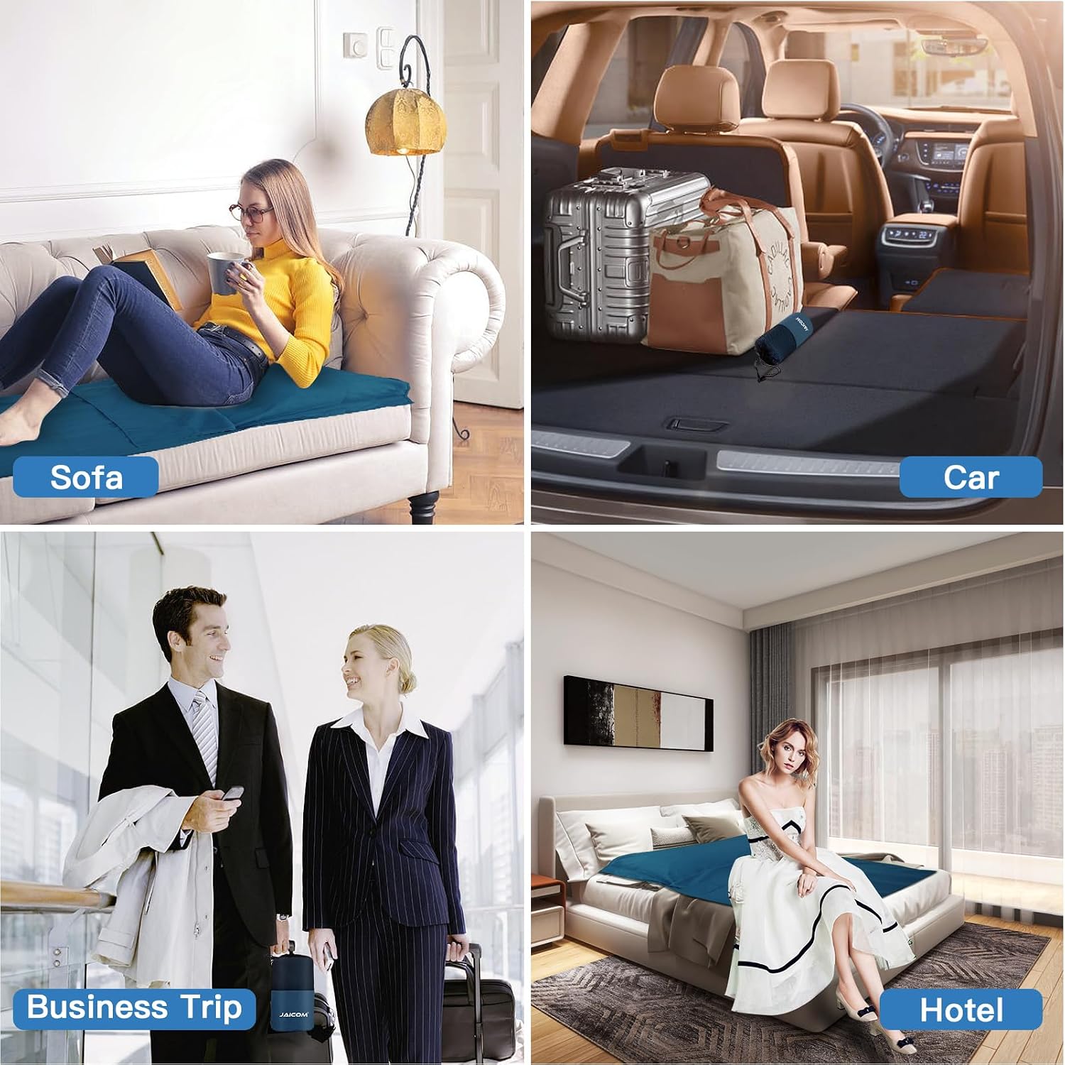 Detalle de JAICOM Hüttenschlafsack – Ultraleichter Seide‑Schlafsack, 220 × 90 cm, 540 g, 2in1 mit Kissenhalter, kompaktes Packmaß