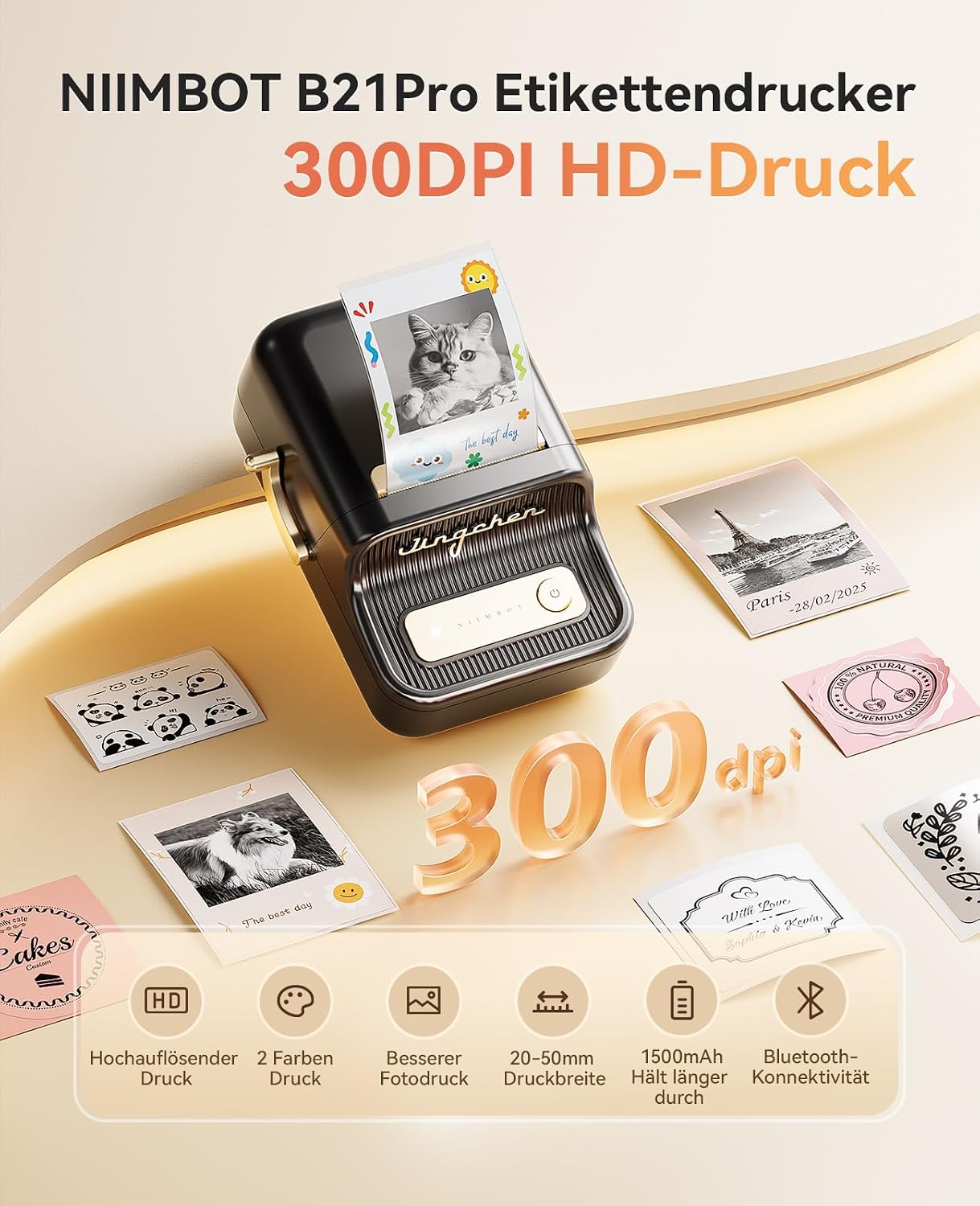 Detalle 2 de NIIMBOT Etikettendrucker B21 Pro 300dpi