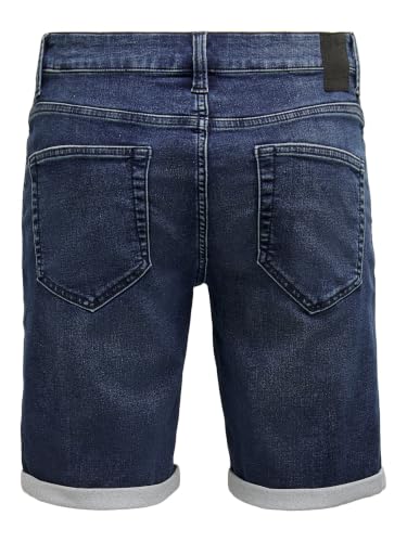 Detalle de Only & Sons Onsply Reg D Blue Jog PK 8582 Dnm Noos: Pantalones cortos hombre denim, Slim Fit