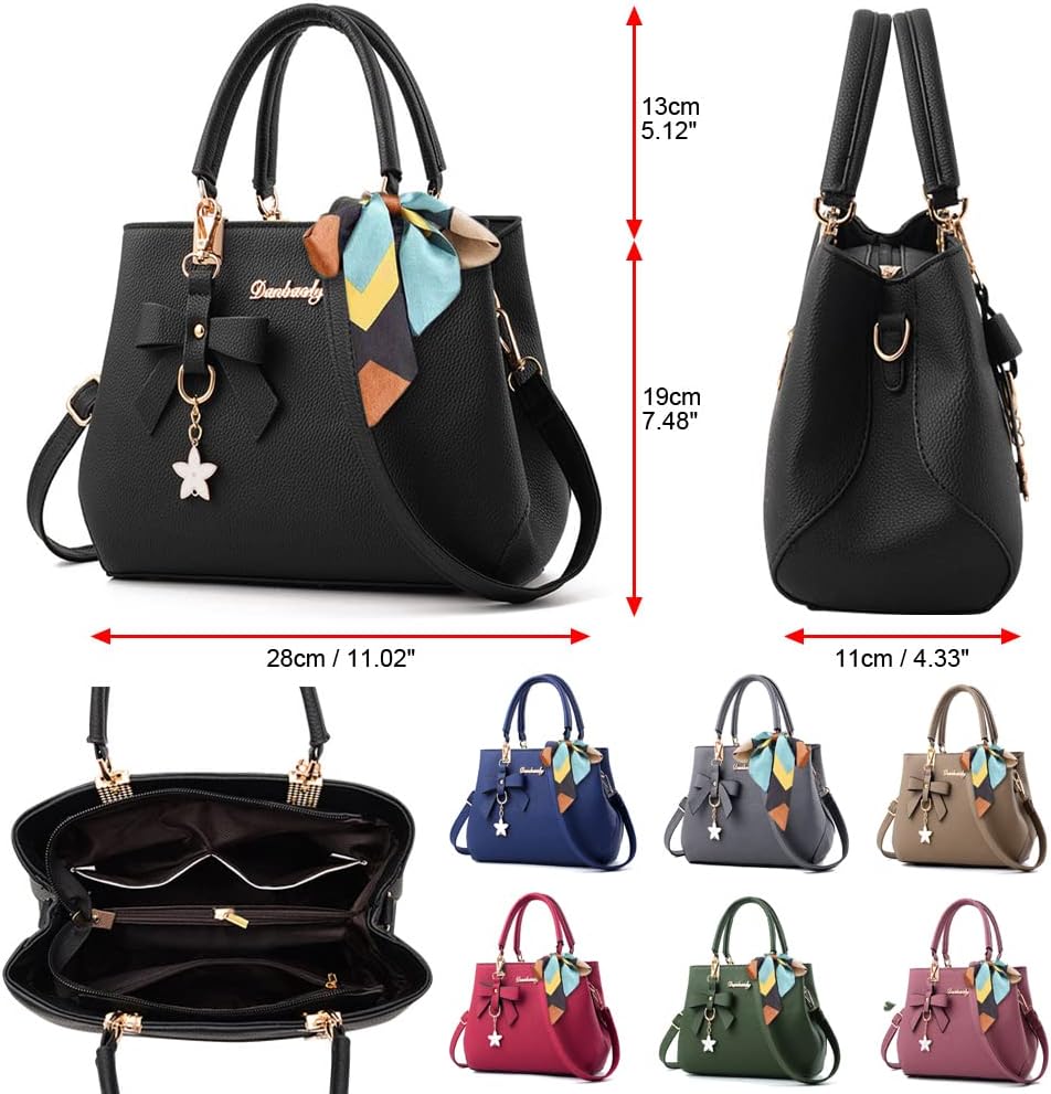 Detalle 2 de Wocharm PU Leather Ladies Shoulder Bag — Top Handle Tote for Work and Casual
