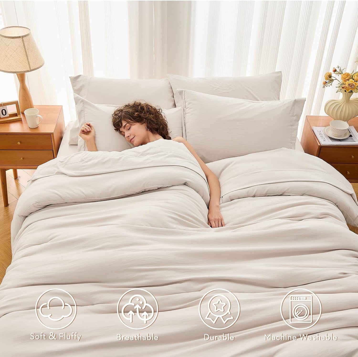 Thumbnail 1 de MUXHOMO 7-Piece King Comforter Set 104x90