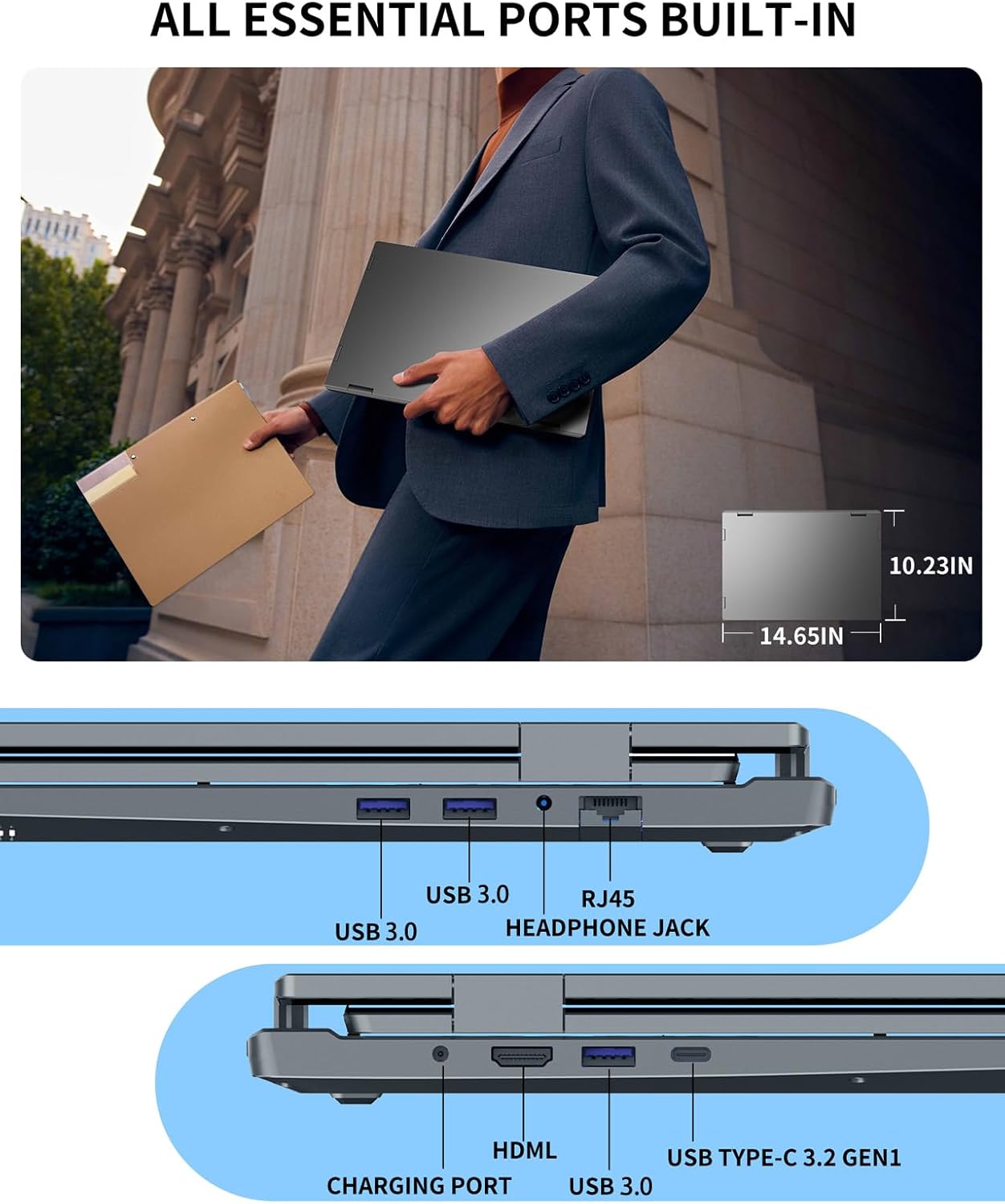 Thumbnail 4 de KOOFORWAY Triple Screen Laptop (16” main + dual 10.5” foldable) with Core i7-12700H, 32GB RAM and 2TB SSD