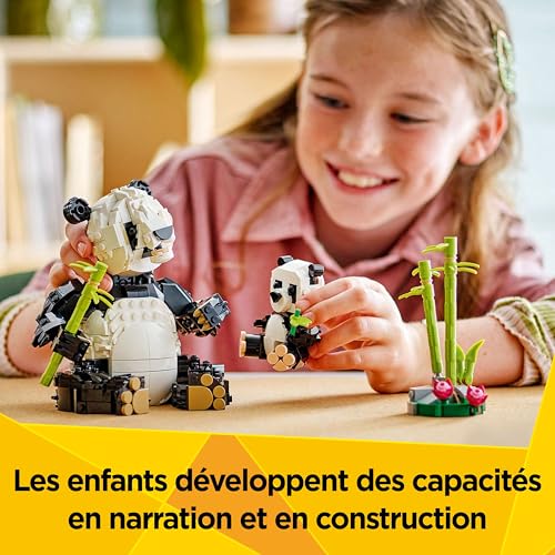 Detalle de LEGO Creator 3-en-1 Animaux Sauvages : la Famille de Pandas – Jouet de Construction transformable
