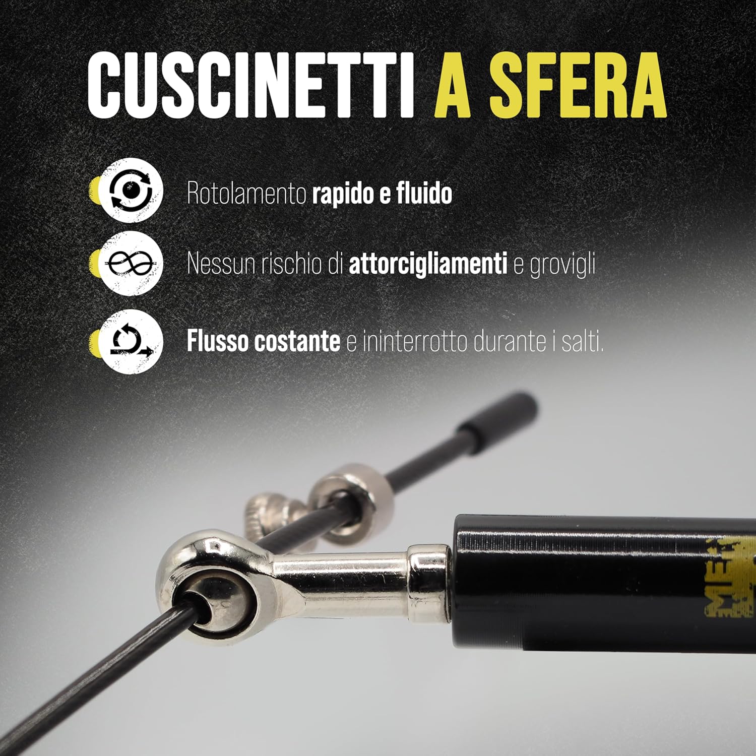 Thumbnail 4 de DISTOCK Corda per Saltare Professionale Palestra 3,5 m – Corda Crossfit Double Under, Nero o Argento