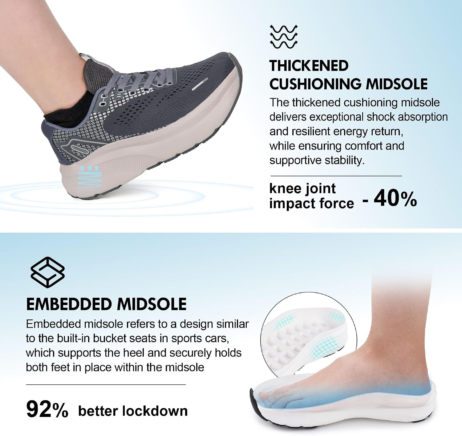 Thumbnail 5 de JACKSHIBO Wide Toe Box Sneakers 1.57 in