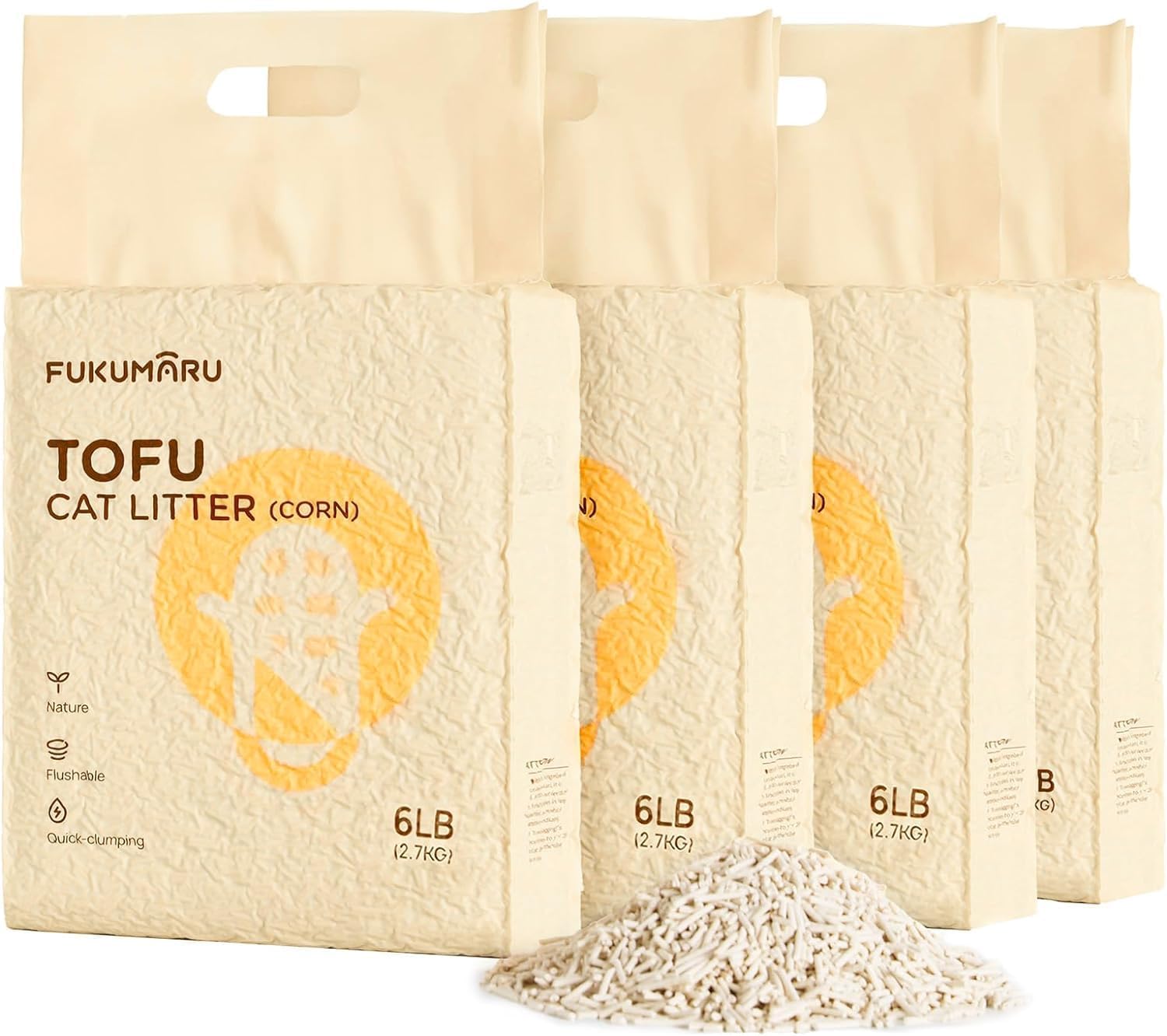 Detalle de FUKUMARU Tofu Cat Litter 16 L flushable 🐱