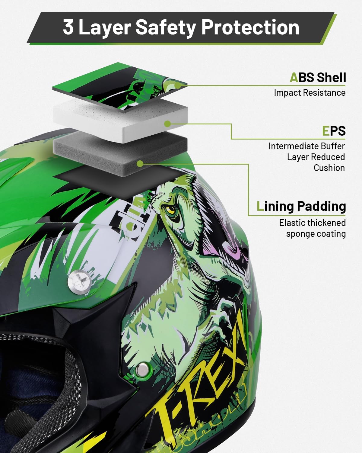 Thumbnail 6 de DOT Youth Dirt Bike Helmet with Goggles & Gloves for 5-14 Years Old
