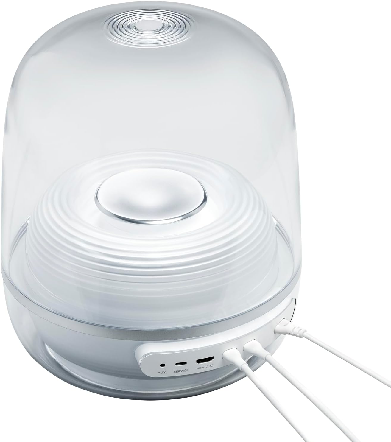 Detalle 2 de Harman Kardon SoundSticks 5 Bluetooth-Lautsprecher – 3-Wege-System, HDMI ARC, Auracast, Weiß