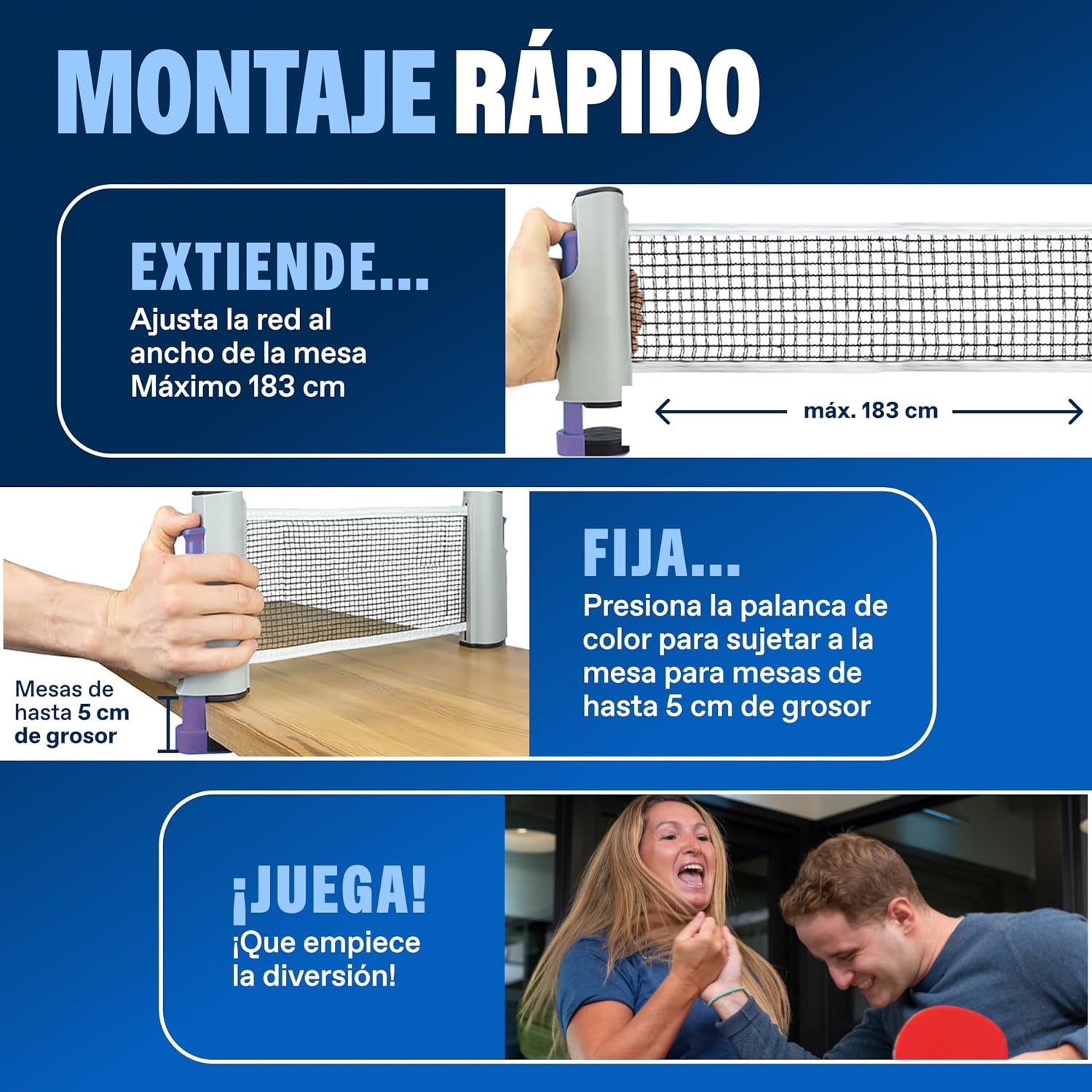 Thumbnail 4 de PRO-SPIN Set de Ping Pong Portátil 183 cm