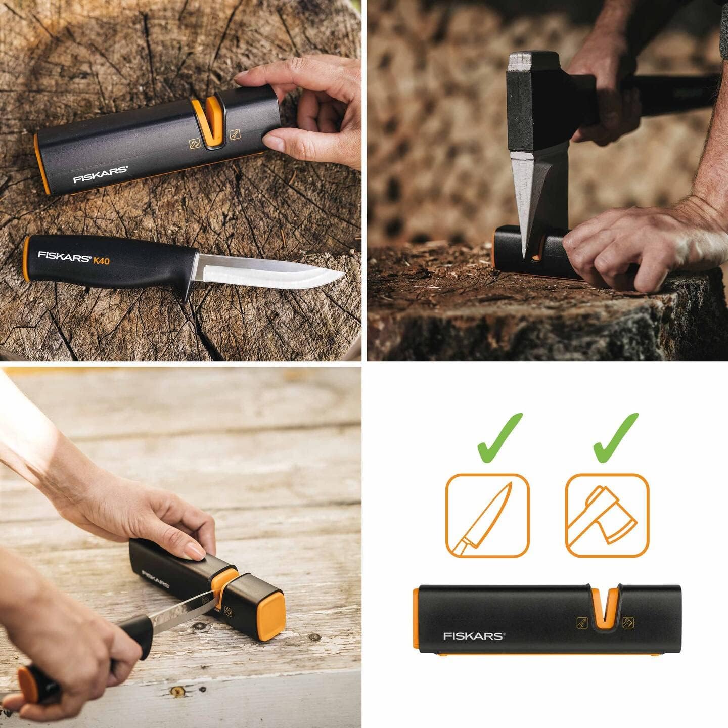 Thumbnail 1 de Fiskars Xsharp Axt- und Messerschärfer – Präzises Schärfen für linke und rechte Hand