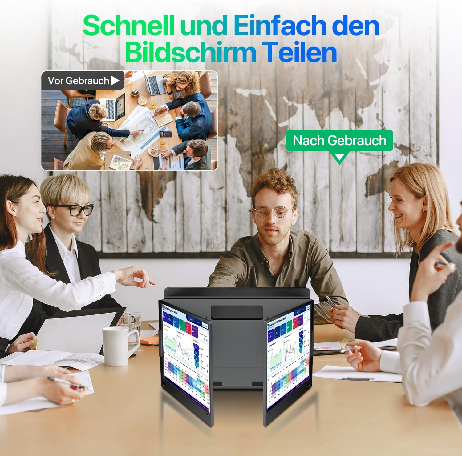 Thumbnail 5 de KPKUE 15,6" Laptop-Bildschirm-Erweiterung für Triple-Screen-Setups (FHD/IPS) per USB-C oder USB-A