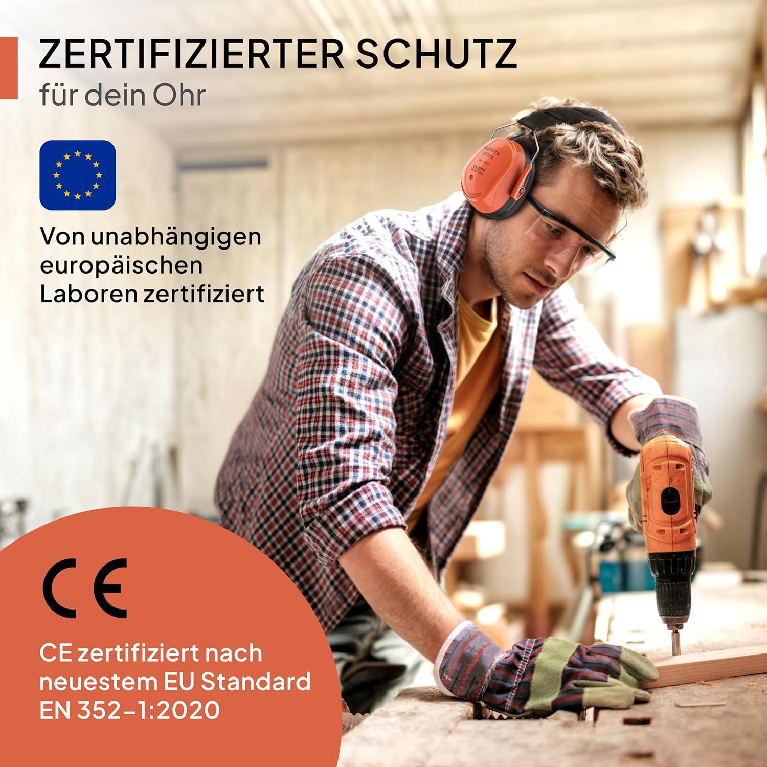 Thumbnail 2 de Senner WorkPro Ultra Gehörschutz (SNR 34 dB) – größenverstellbare Ohrenschützer für Arbeit & Freizeit