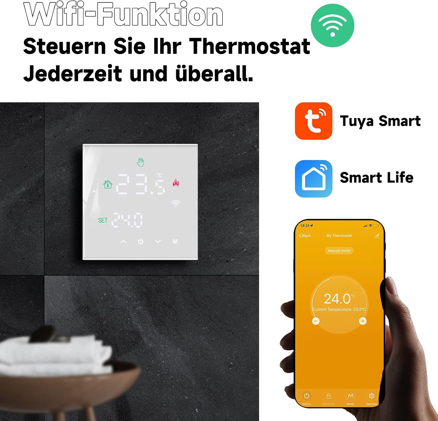 Detalle 2 de Beok Thermostat Fußbodenheizung Smart WLAN