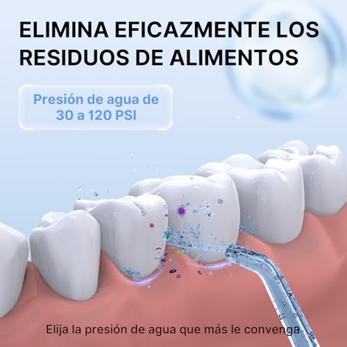 Detalle 2 de TUREWELL Idropulsore dentale portatile 310 ml con 5 modalità e 4 ugelli 🪥
