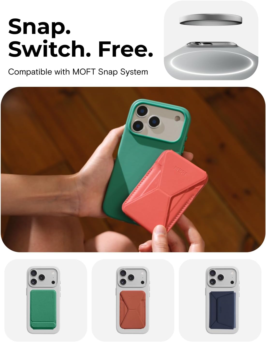 Thumbnail 6 de MOFT MOVAS Snap Case for iPhone 17 Pro Max (MagSafe Compatible) — Jet Black