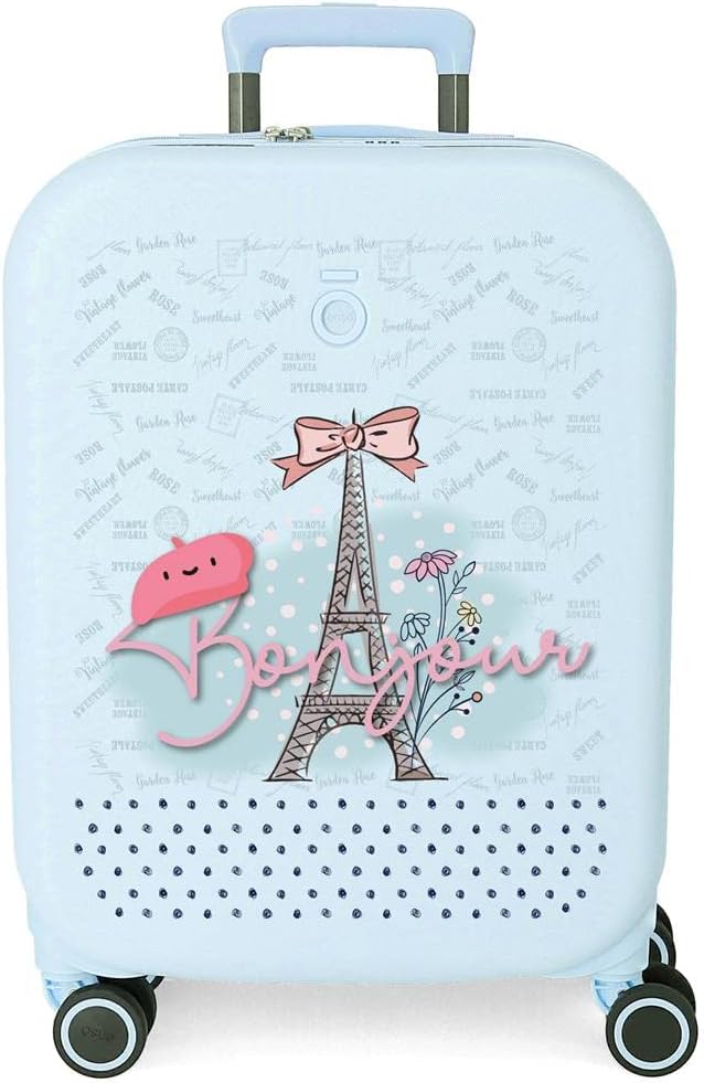 Detalle de Enso Bonjour Valigia da Cabina Blu 40x55x20 cm — ABS Rigido, TSA Integrata, 37 L, 4 Doppie Ruote