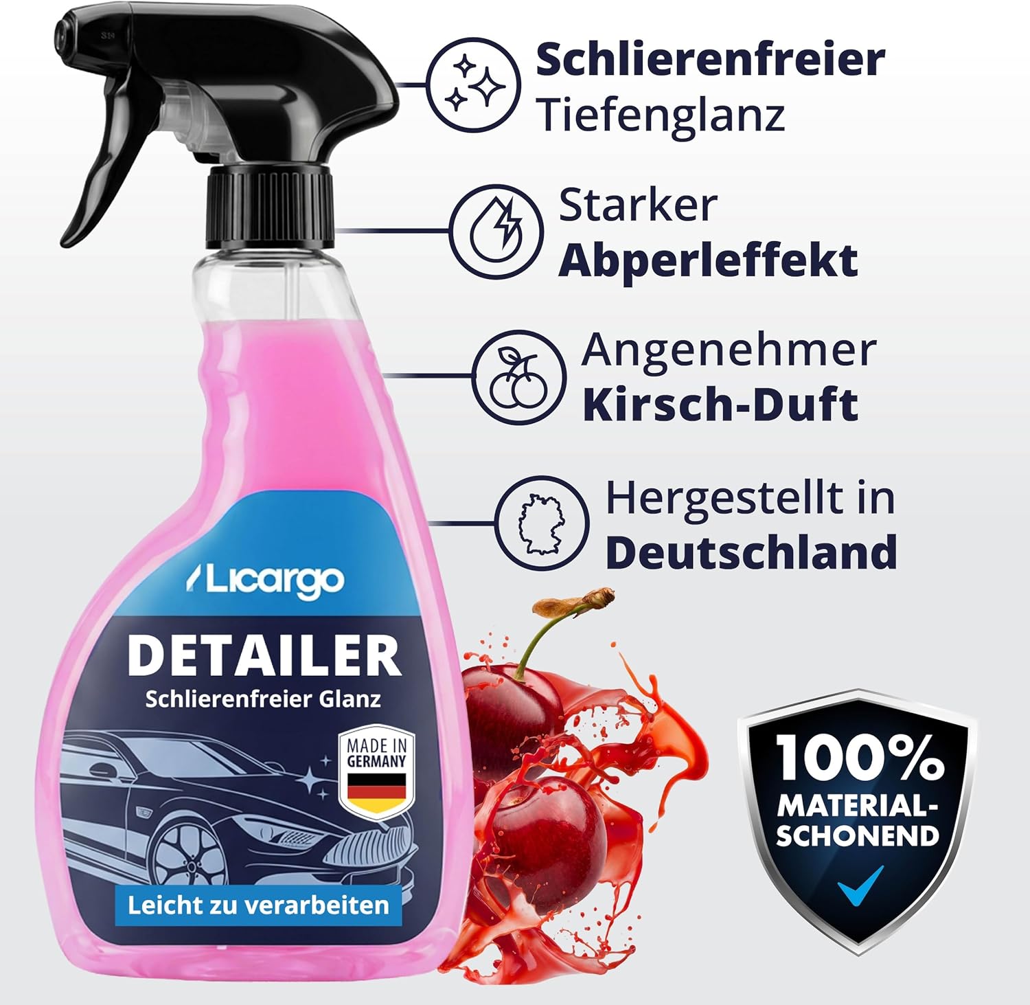 Thumbnail 2 de LICARGO Detailer Auto (500 ml) – Quick Detailer mit Tiefenglanz und Abperleffekt für die Lackpflege außen