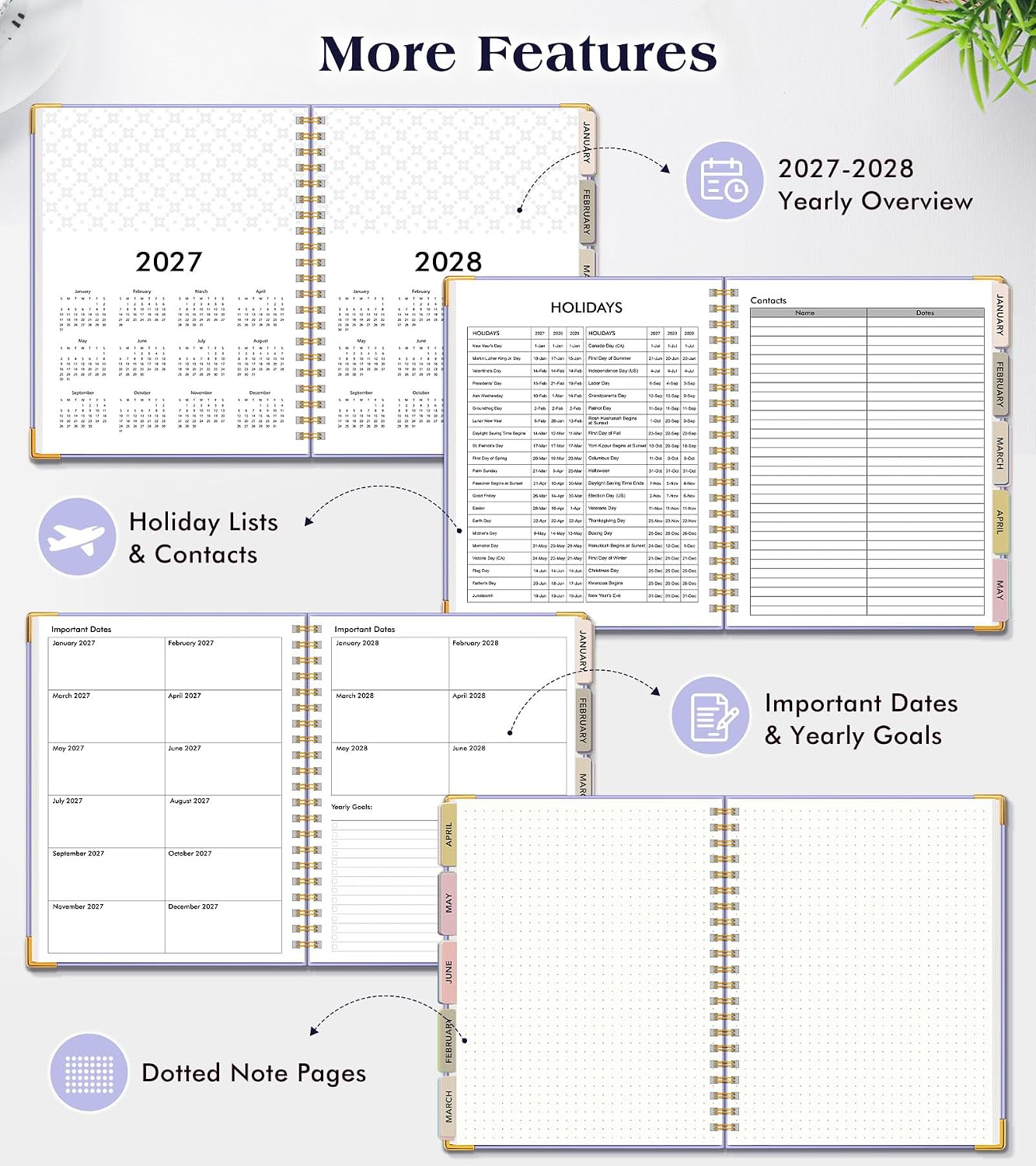 Detalle 2 de NOTBOKPA 2027-2028 Planner, 18-Month Weekly and Monthly Hardcover Agenda