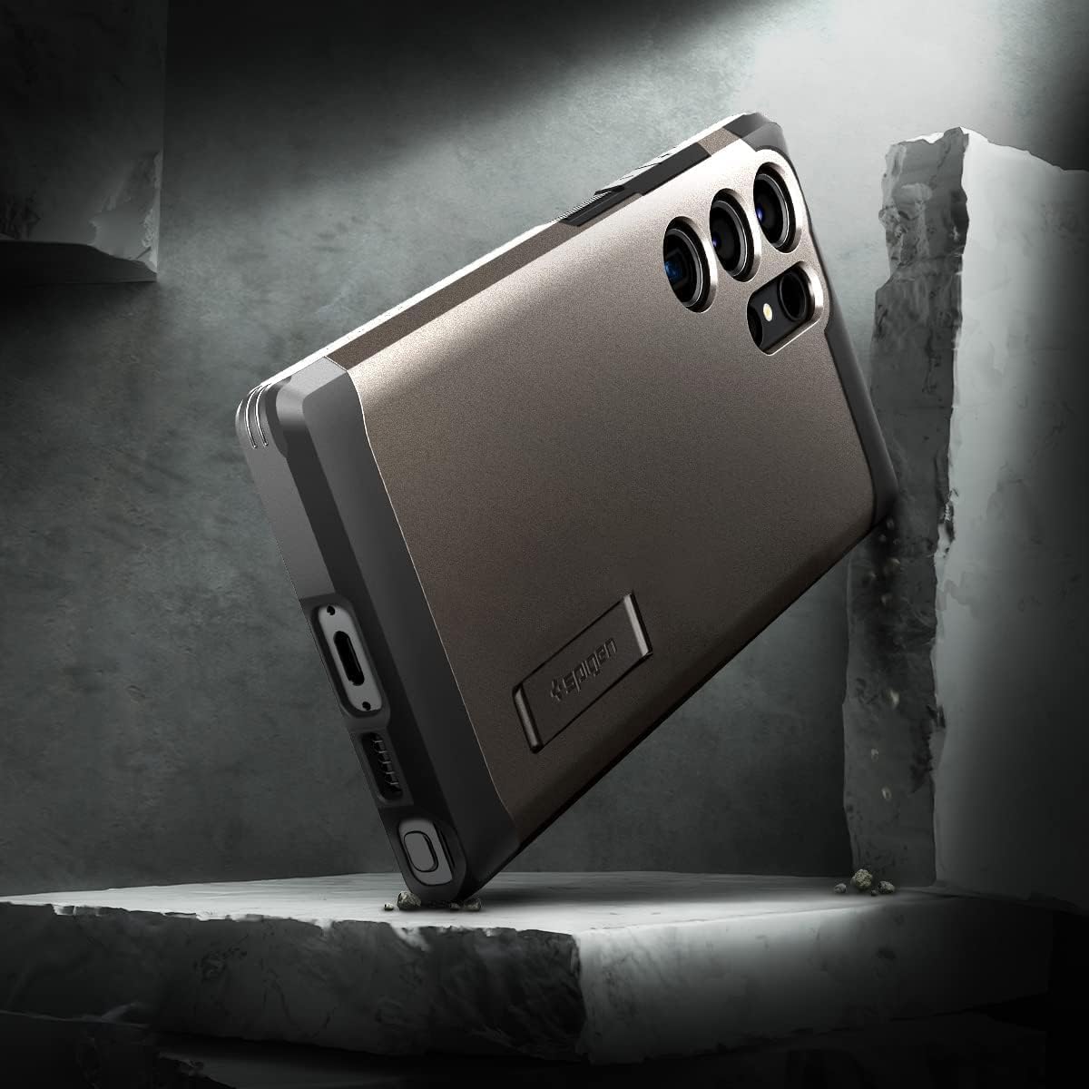 Detalle de Spigen Tough Armor Hülle für Galaxy S23 Ultra 5G – Gunmetal