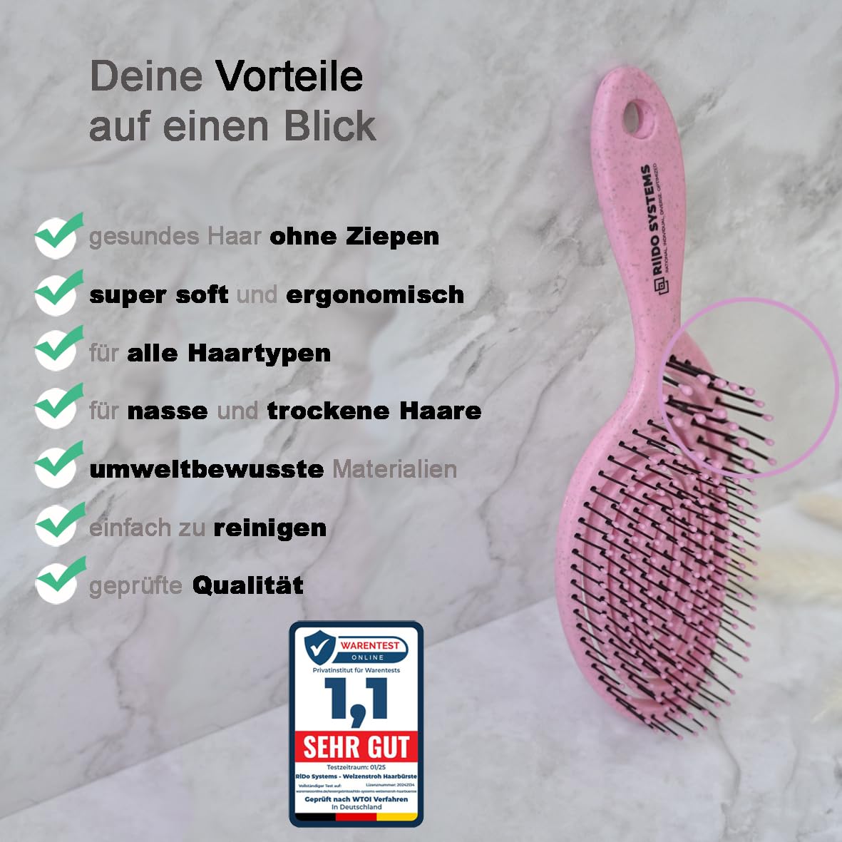Thumbnail 5 de Ri|Do Systems Haarbürste ohne Ziepen rose
