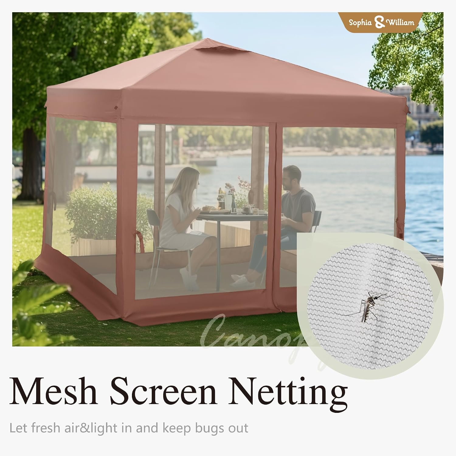 Detalle de Sophia & William GA025-ACE 10x10 Pop-Up Canopy Tent with Netting