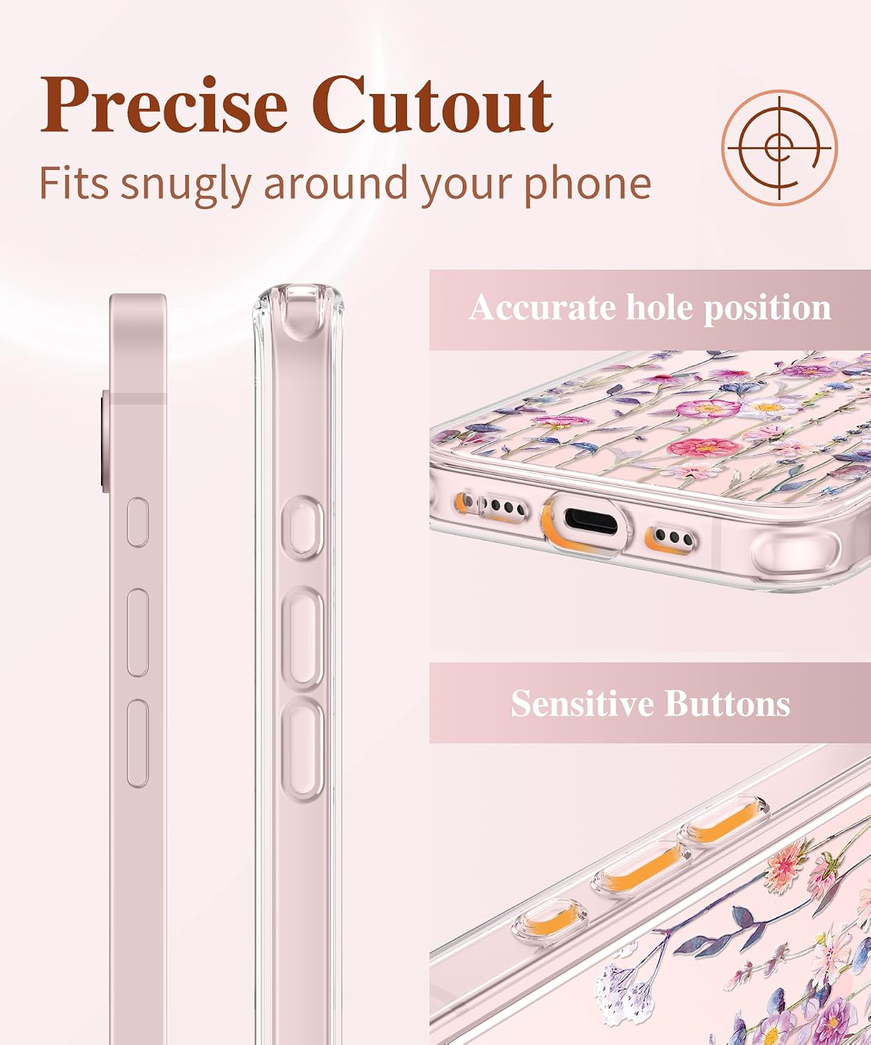 Thumbnail 6 de GVIEWIN Floral Clear Case for iPhone 17e/16e
