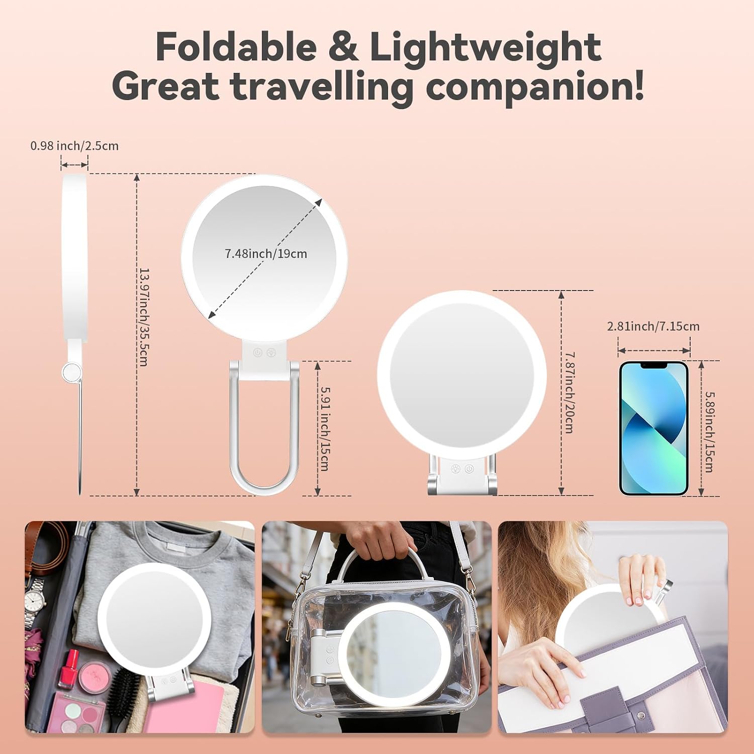 Detalle de Travel Makeup Mirror with 1X/30X Magnification
