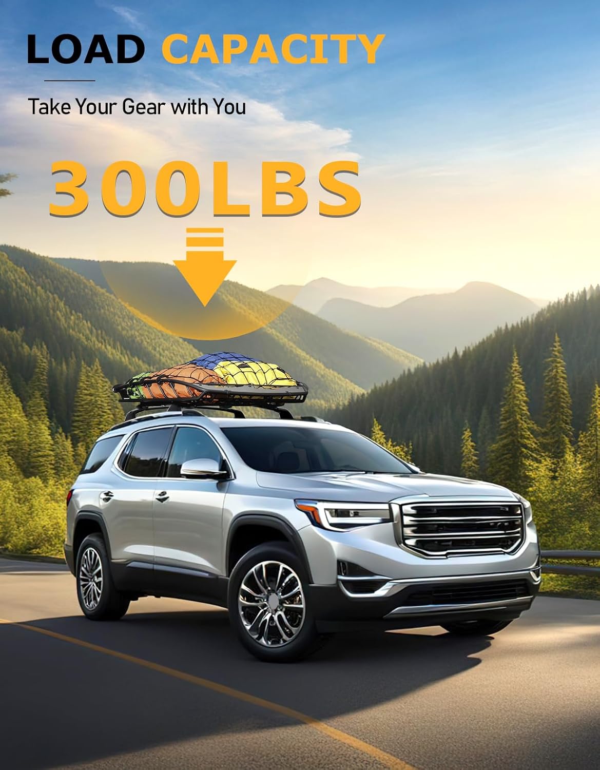 Thumbnail 4 de Tuyoung 300lbs All Aluminum Roof Rack Cross Bars for GMC Acadia (2017–2023) with Lockable Rails
