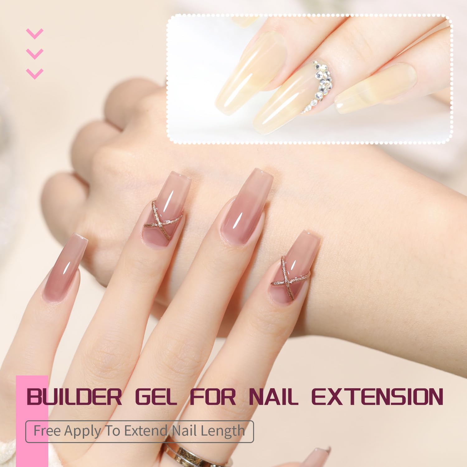Detalle de JODSONE Builder Color Gel Top Coat Base Coat Extension Gel – 22 Stück Kit