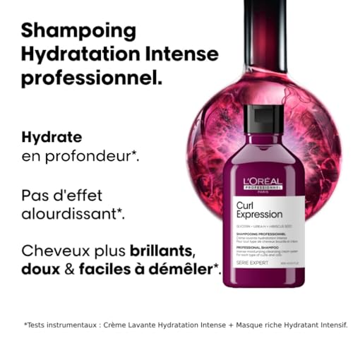Detalle 2 de L'Oréal Professionnel Curl Expression Crème Lavante Hydratation Intense – Shampoing Cheveux Bouclés & Frisés (300 ml)