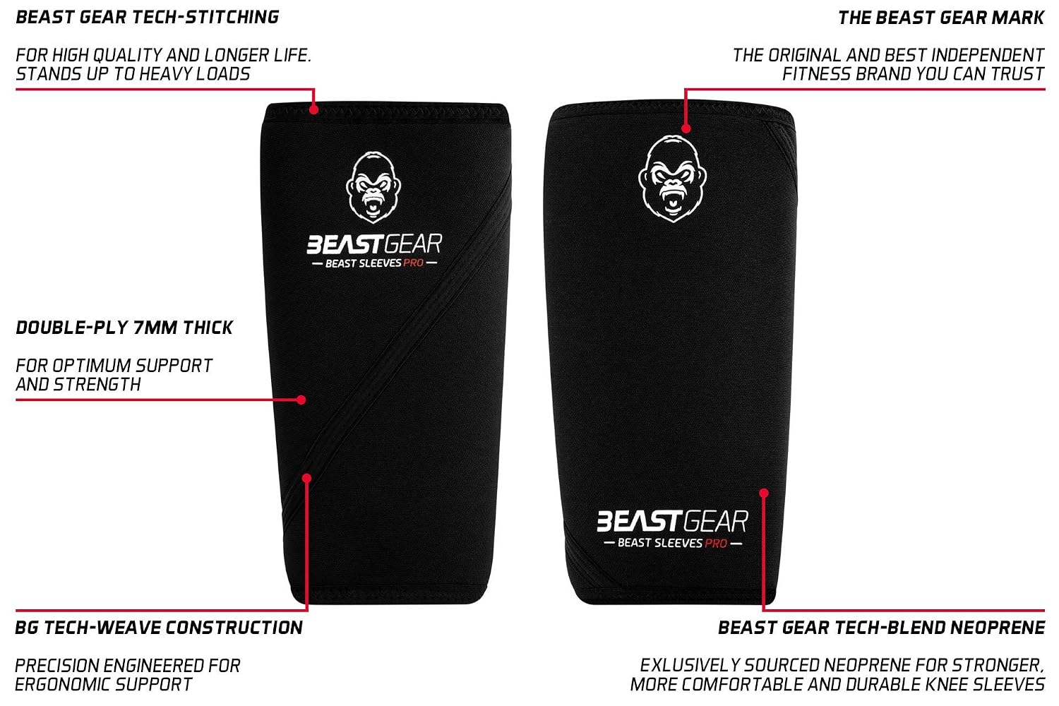 Thumbnail 6 de Beast Gear Sleeves Pro 7mm Knee Sleeves