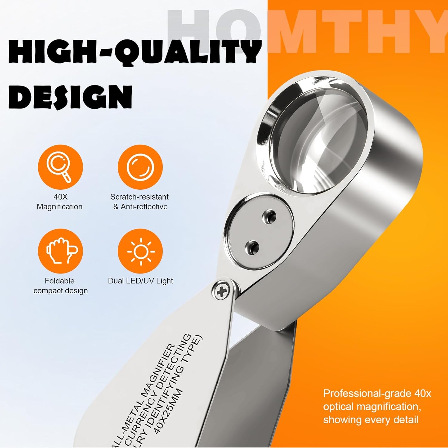 Thumbnail 3 de 40X Jewelers Loupe: LED Lighted Magnifier for Jewellery, Coins and More