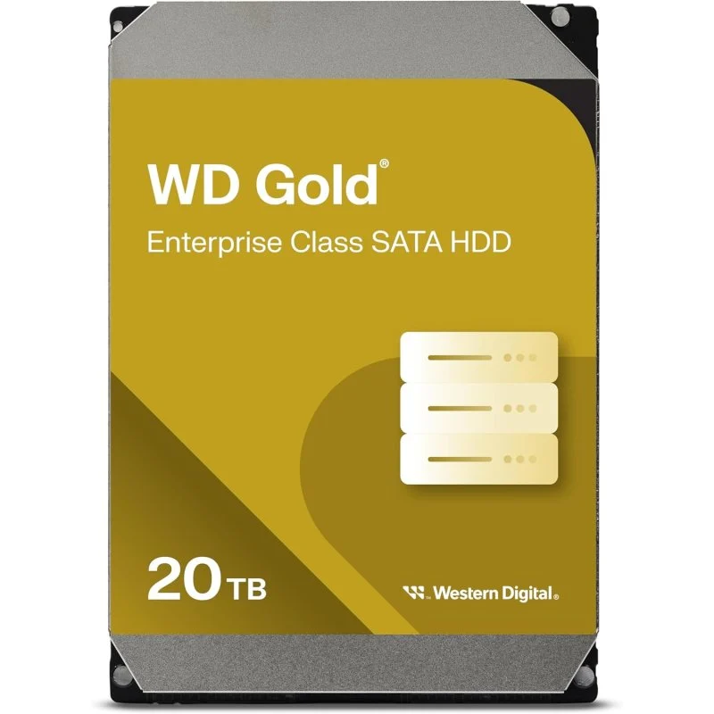 Detalle de Western Digital Gold WD203KRYZ 20TB: rendimiento y fiabilidad para servidores y backup 24/7