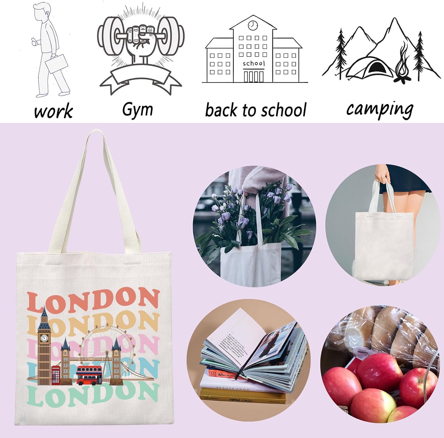 Thumbnail 5 de TSOTMO London travel tote bag 37 cm