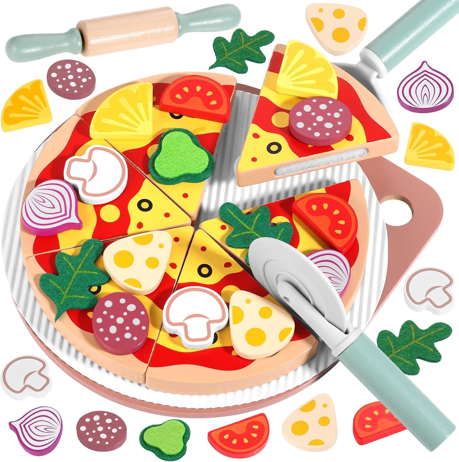 GAGAKU Set per pizza in legno 27 pezzi