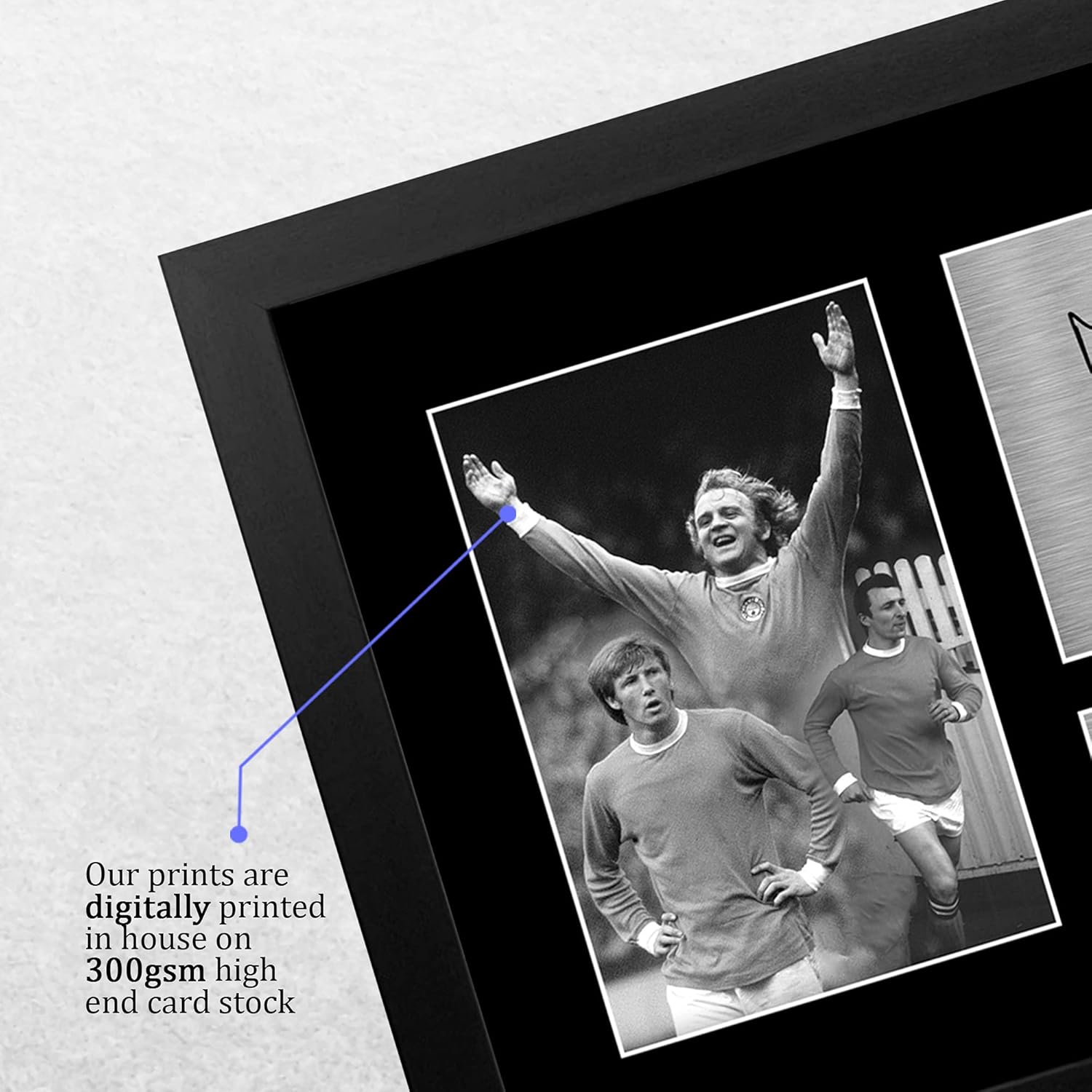 Thumbnail 3 de HWC Trading FR A4 Signed Manchester City Photo of Mike Summerbee, Francis Lee & Colin Bell (Framed, A4)