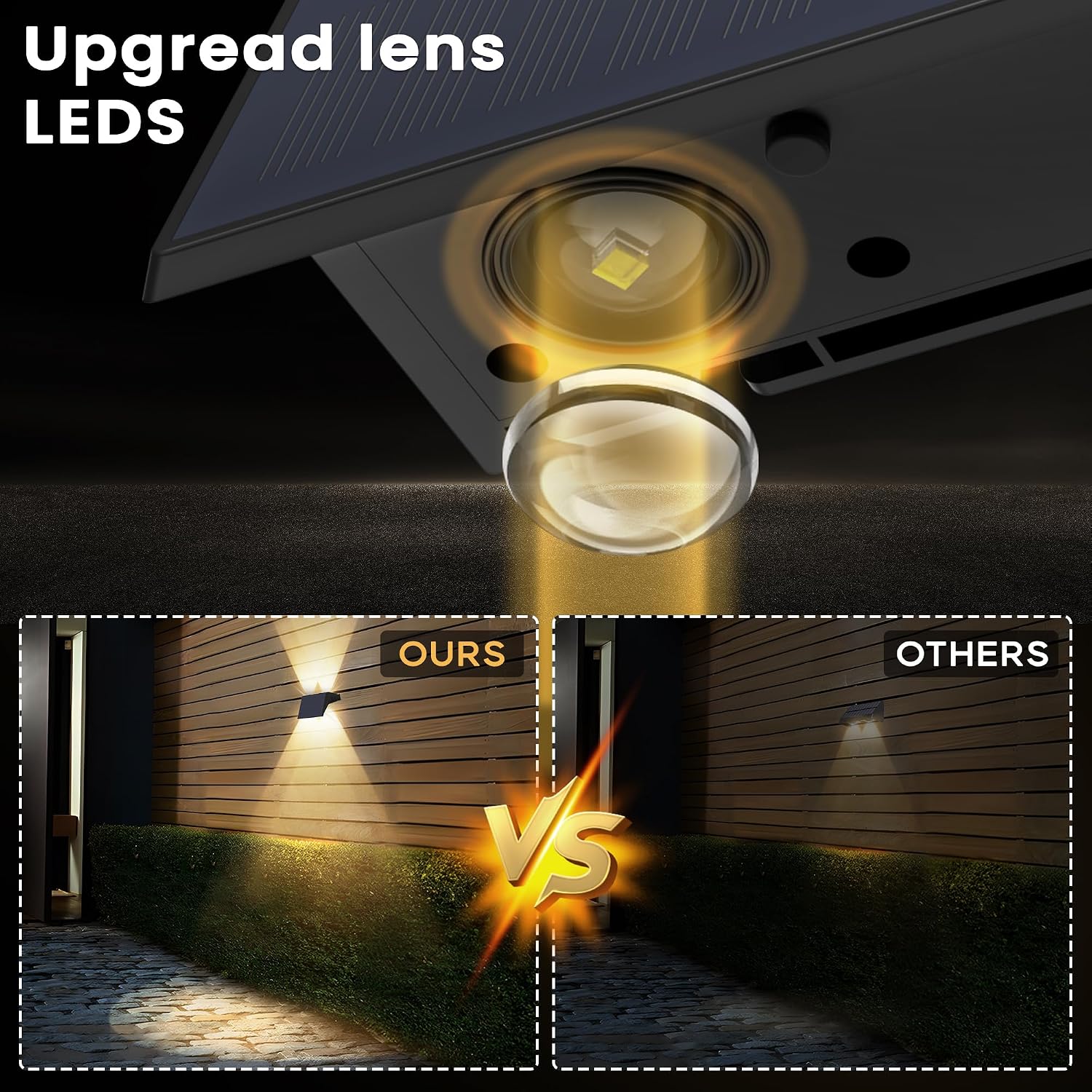 Thumbnail 6 de IIRARA YH0616 Solar Fence Lights, 6-Pack Warm White Up/Down LEDs